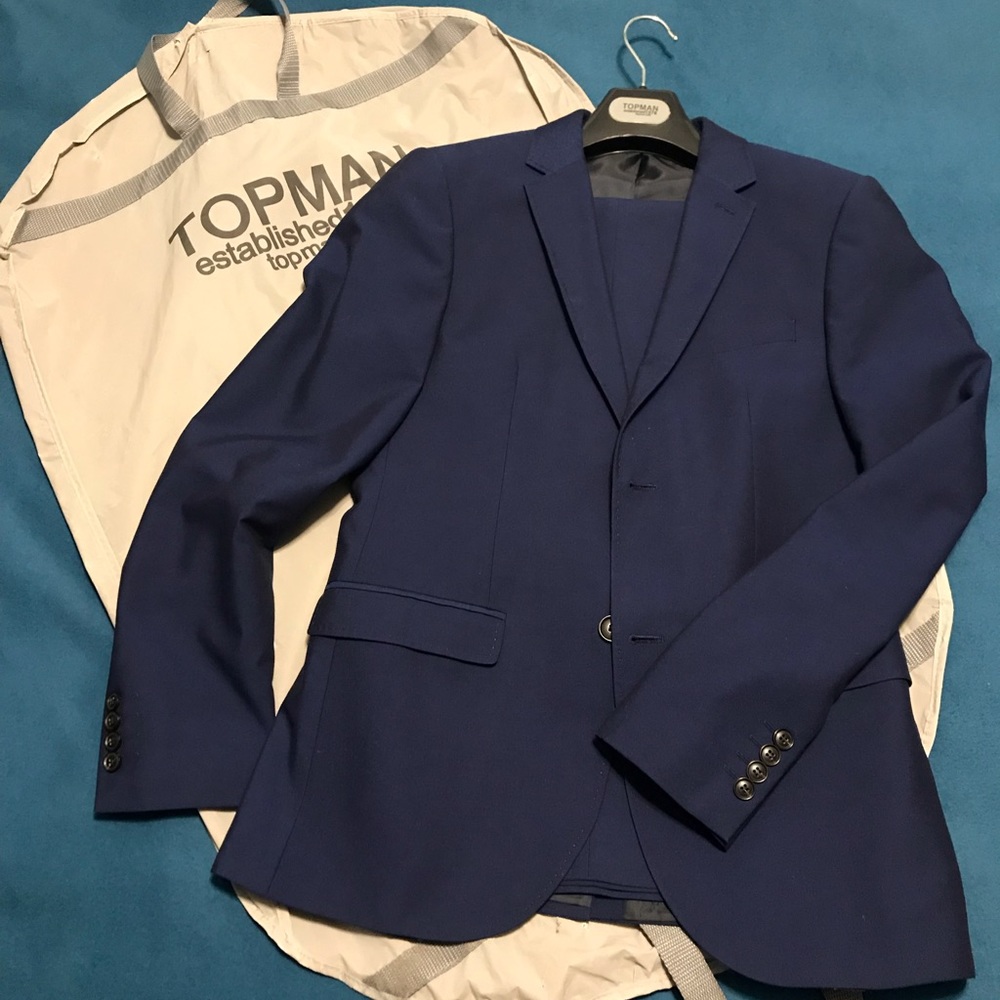 Navy Topman Suit 38R jacket 32L pants